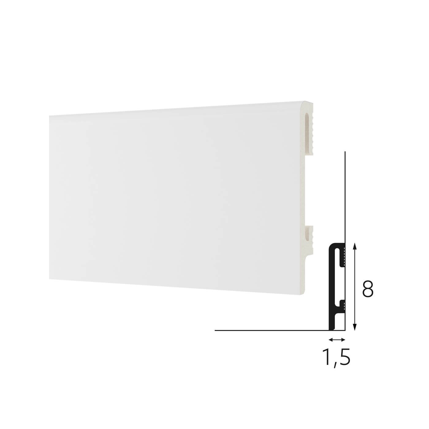 Wodoodporna listwa przypodłogowa DuroFit PF080 8cm - Premium Floor