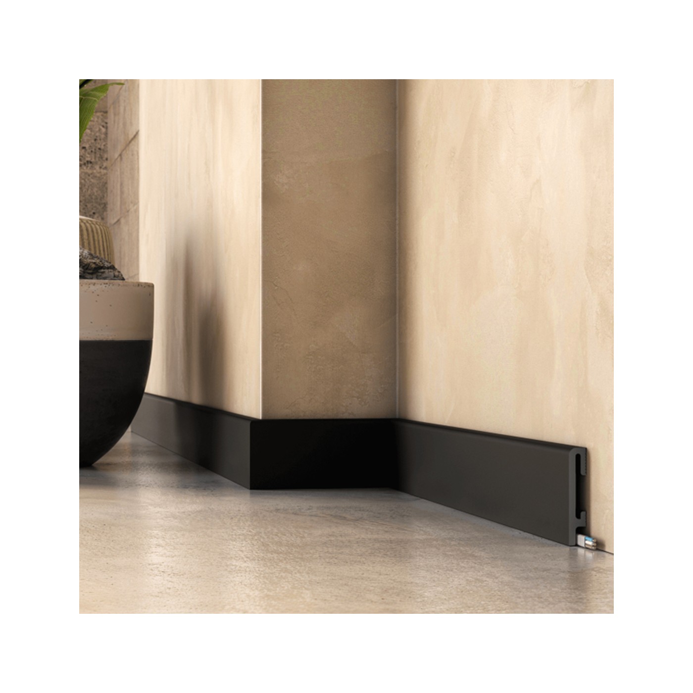 Wytrzymała czarna listwa przypodłogowa DuroFit PF080B 8cm - Premium Floor