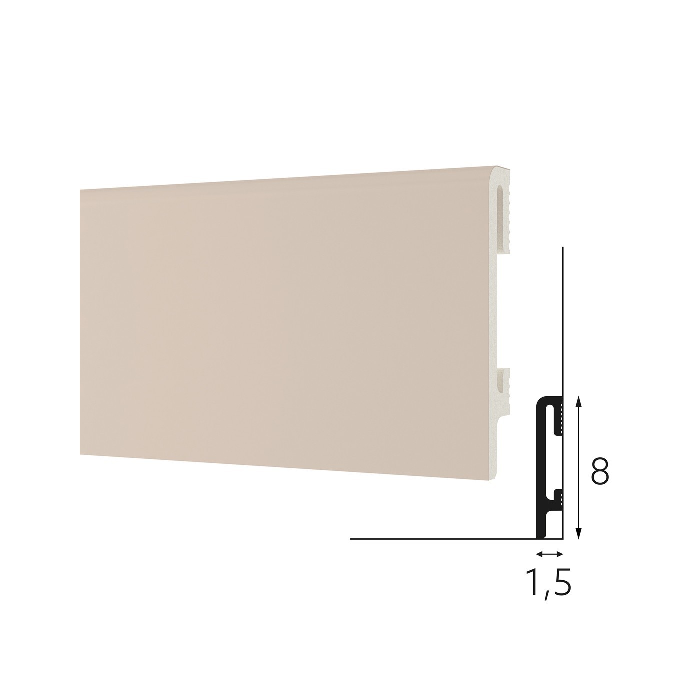 Maskująca listwa podłogowa Cappuccino DuroFit PF080C 8cm - Premium Floor