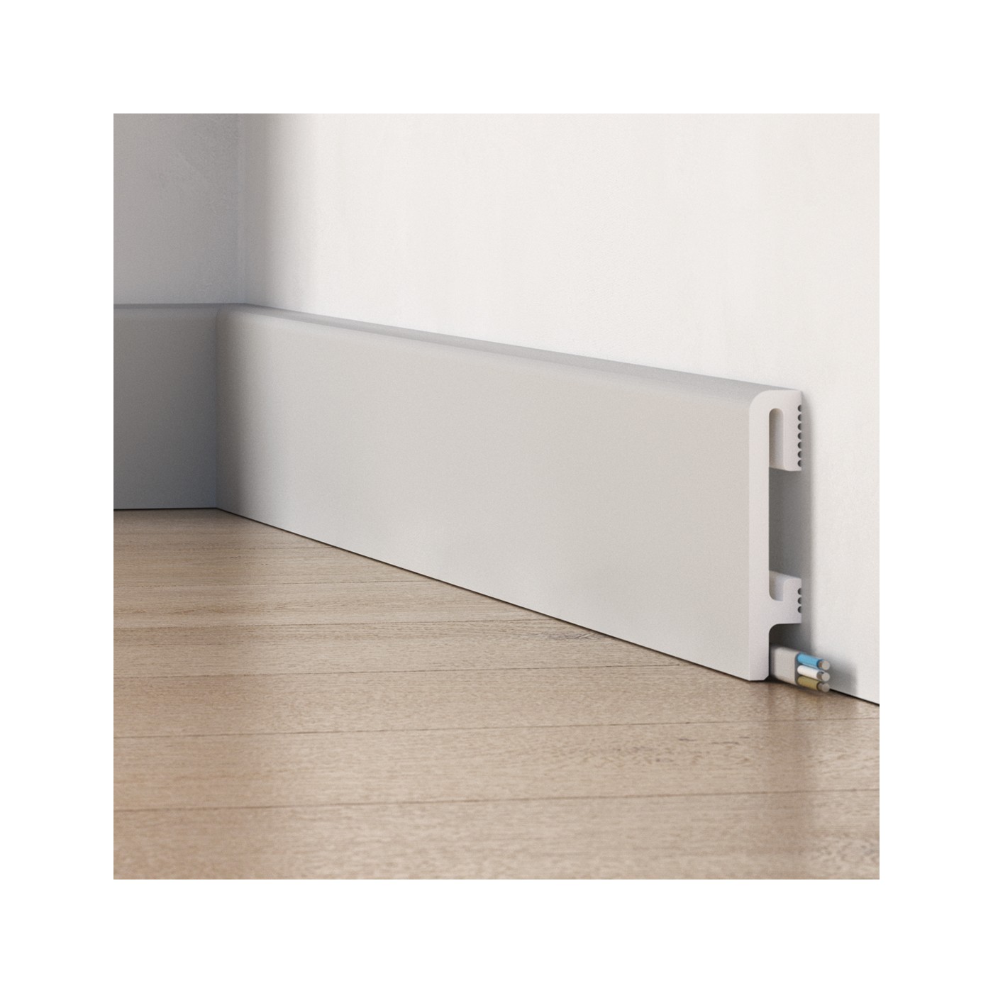 Nowoczesna listwa przypodłogowa Szara DuroFit PF080G 8cm - Premium Floor