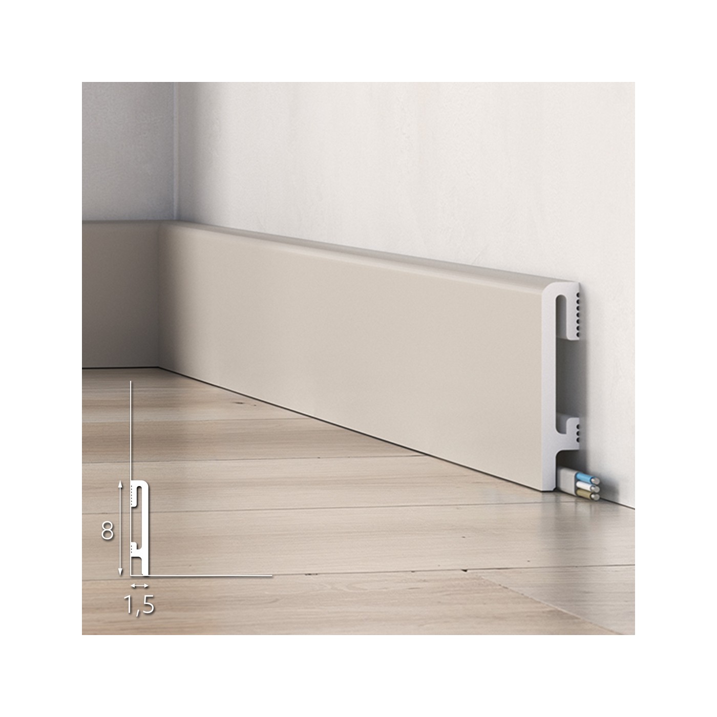 Dekoracyjna listwa przypodłogowa Kaszmir DuroFit PF080K 8cm - Premium Floor