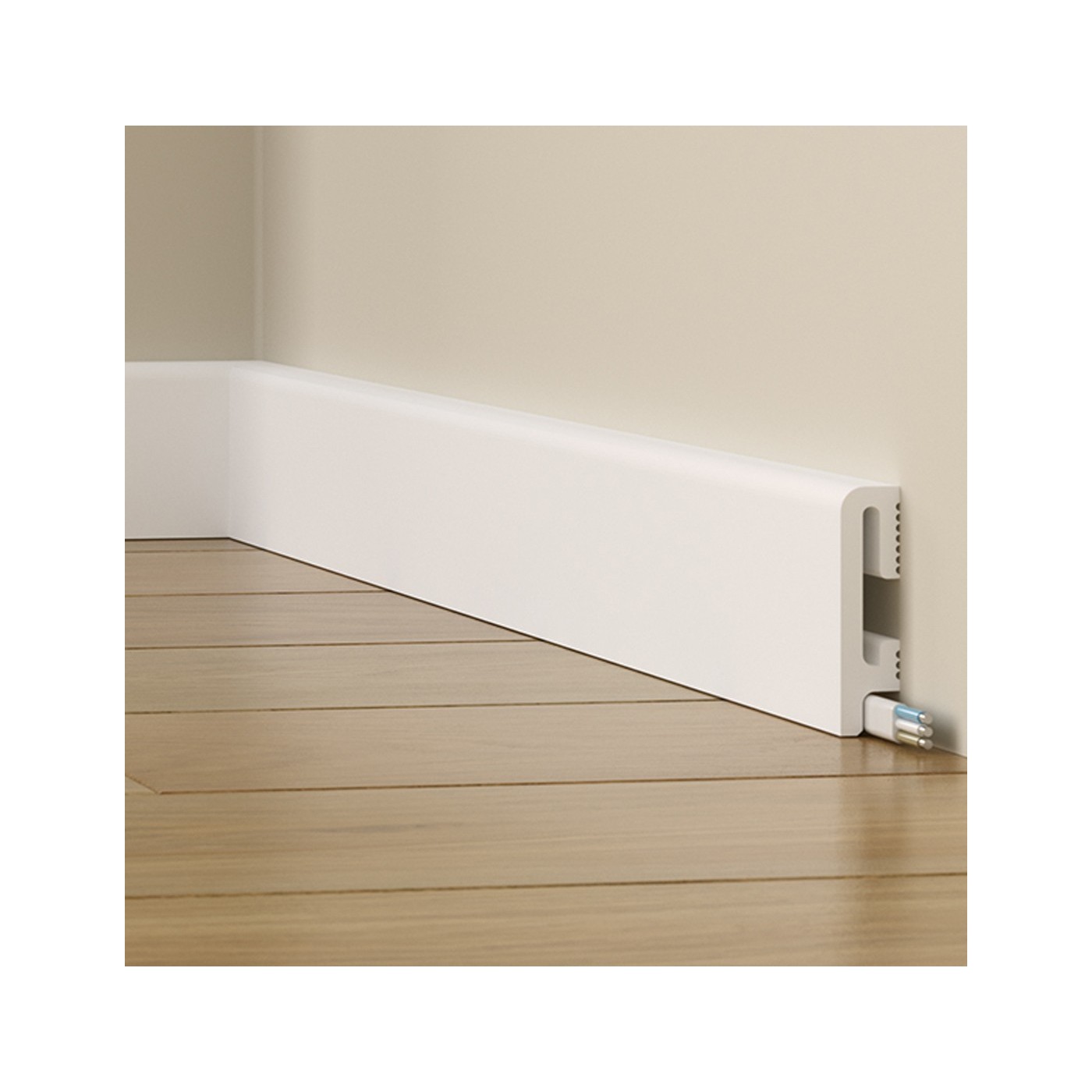 Biała maskująca listwa przypodłogowa DuroFit PF060 6cm - Premium Floor