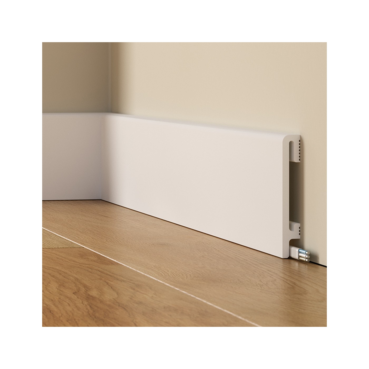 Biała wysoka listwa przypodłogowa DuroFit PF100 10cm - Premium Floor