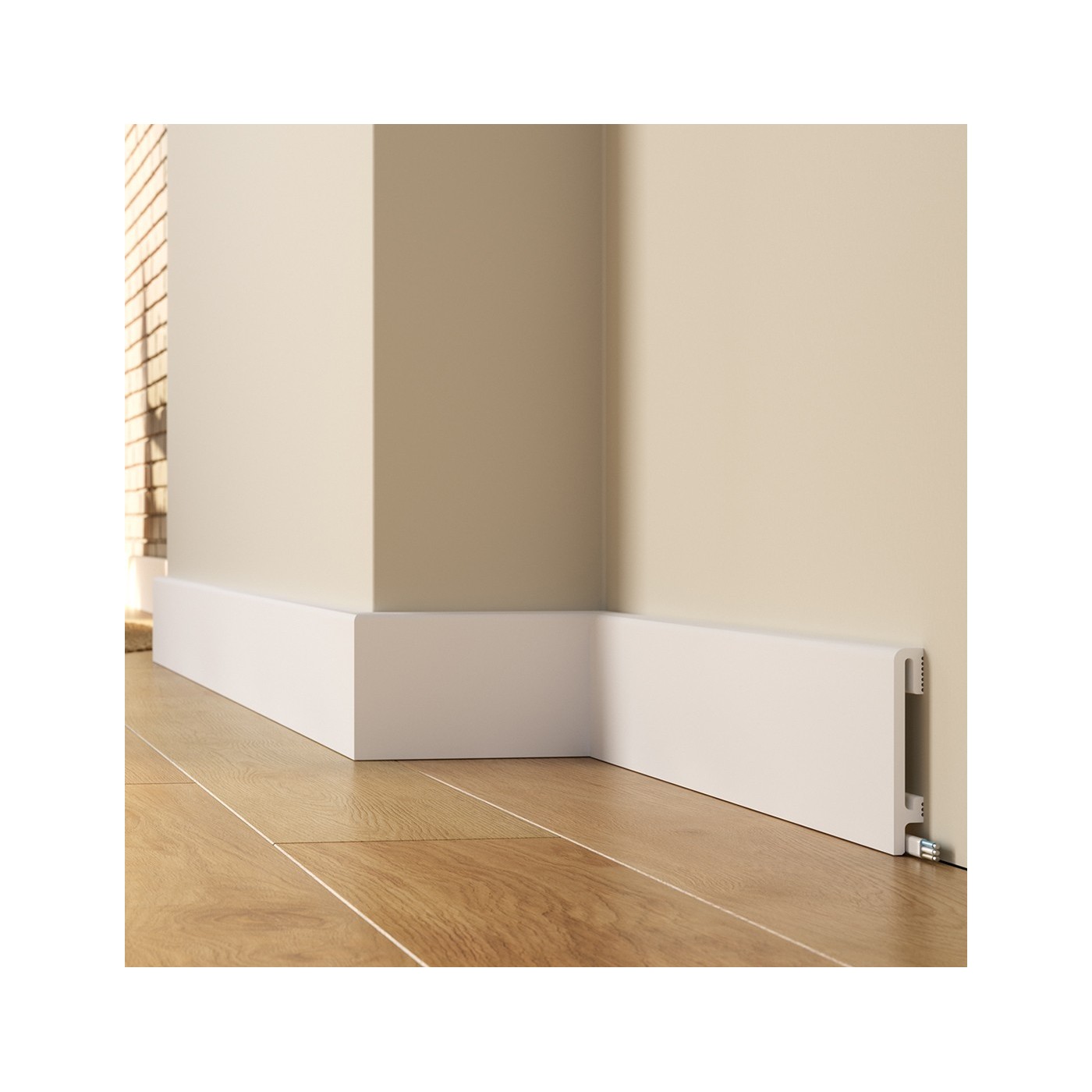 Biała wysoka listwa przypodłogowa DuroFit PF100 10cm - Premium Floor