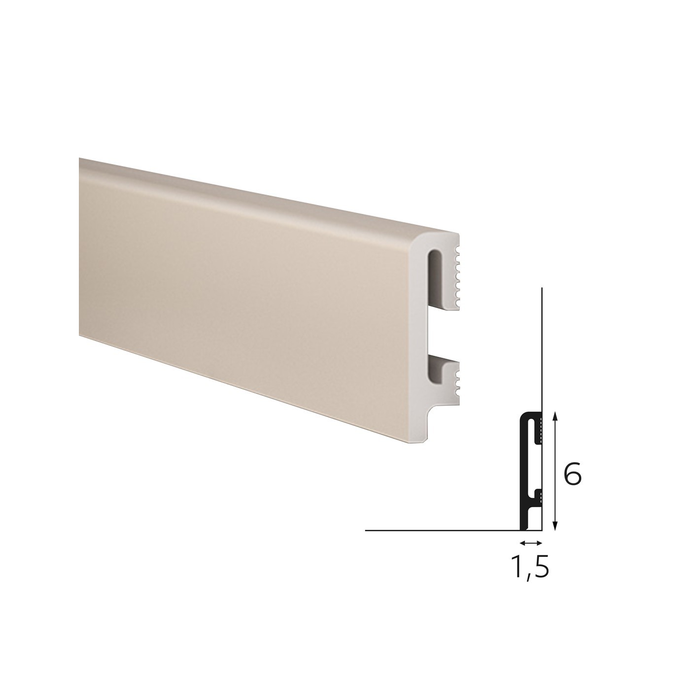 Elegancka listwa przypodłogowa Kaszmir DuroFit PF060K 6cm - Premium Floor