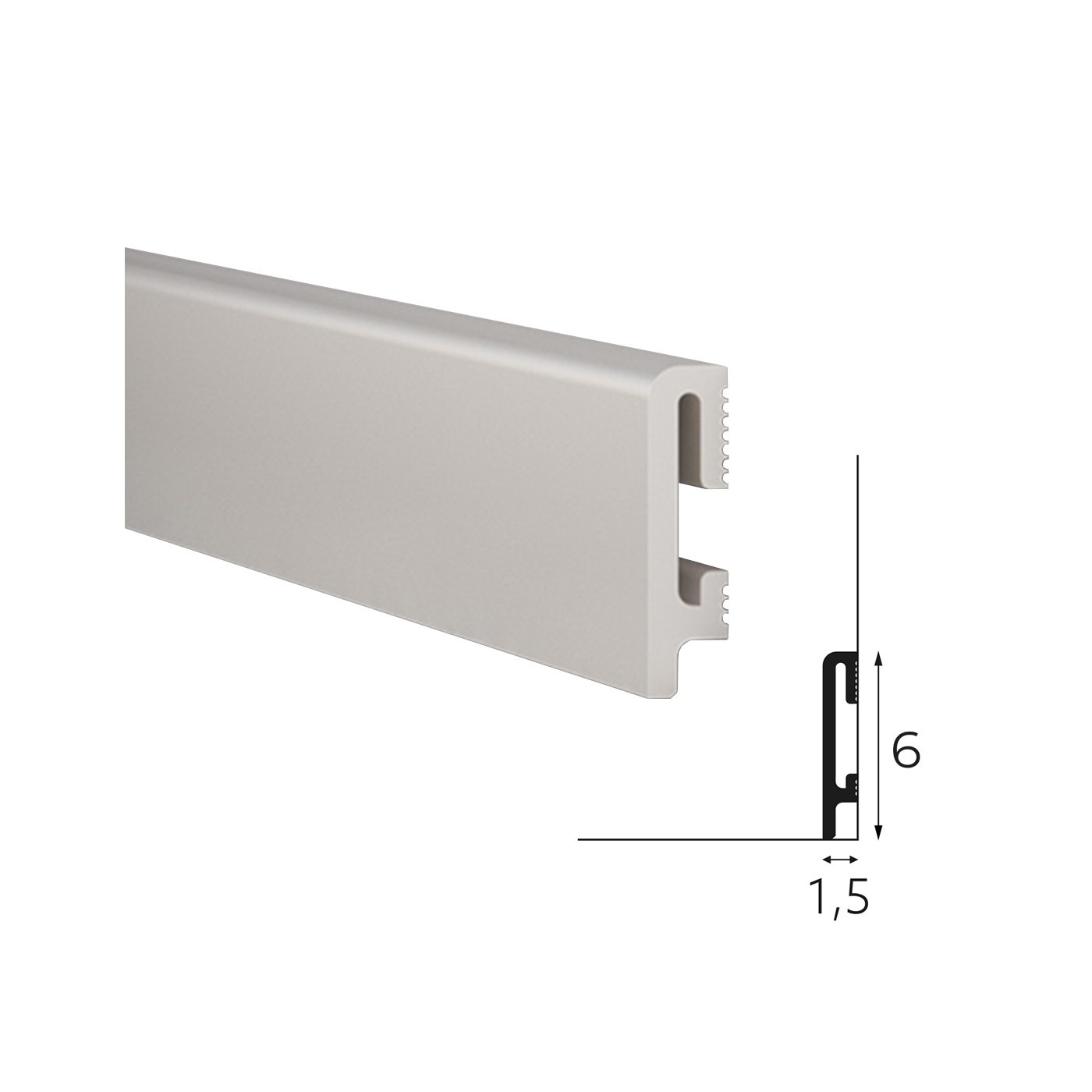 Maskująca listwa przypodłogowa Szara DuroFit PF060G 6cm - Premium Floor