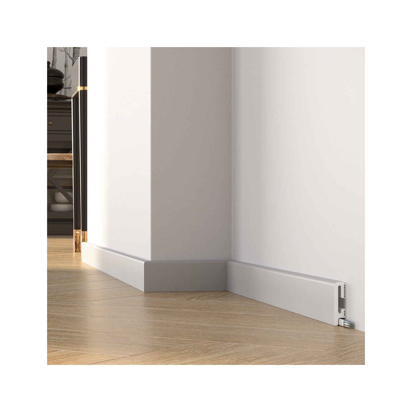 Maskująca listwa przypodłogowa Szara DuroFit PF060G 6cm - Premium Floor