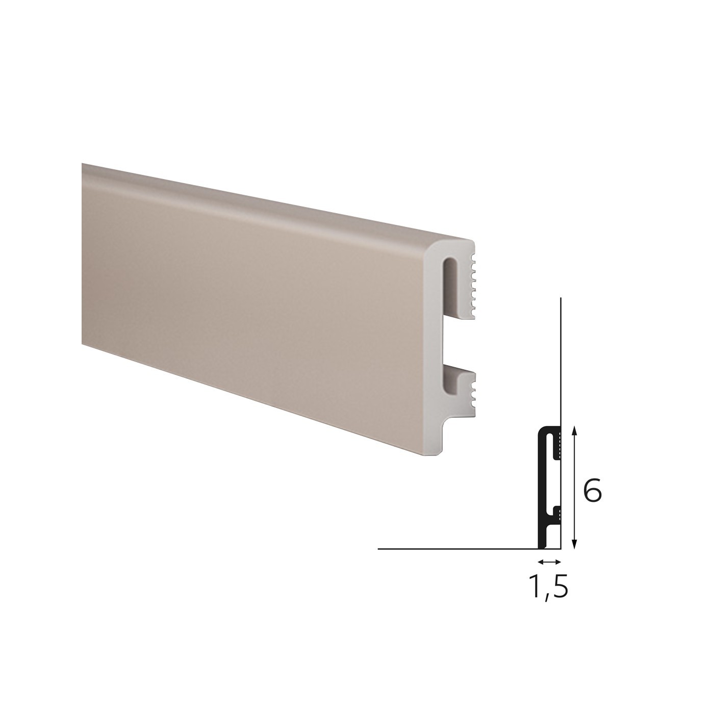 Maskująca niska listwa przypodłogowa Cappuccino DuroFit PF060C 6cm - Premium Floor