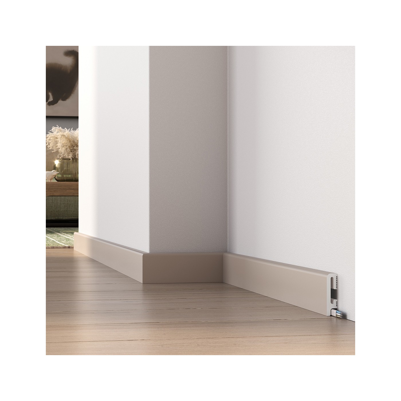 Maskująca niska listwa przypodłogowa Cappuccino DuroFit PF060C 6cm - Premium Floor