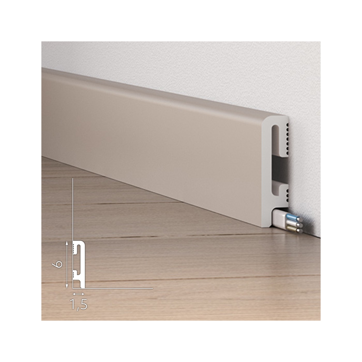 Maskująca niska listwa przypodłogowa Cappuccino DuroFit PF060C 6cm - Premium Floor
