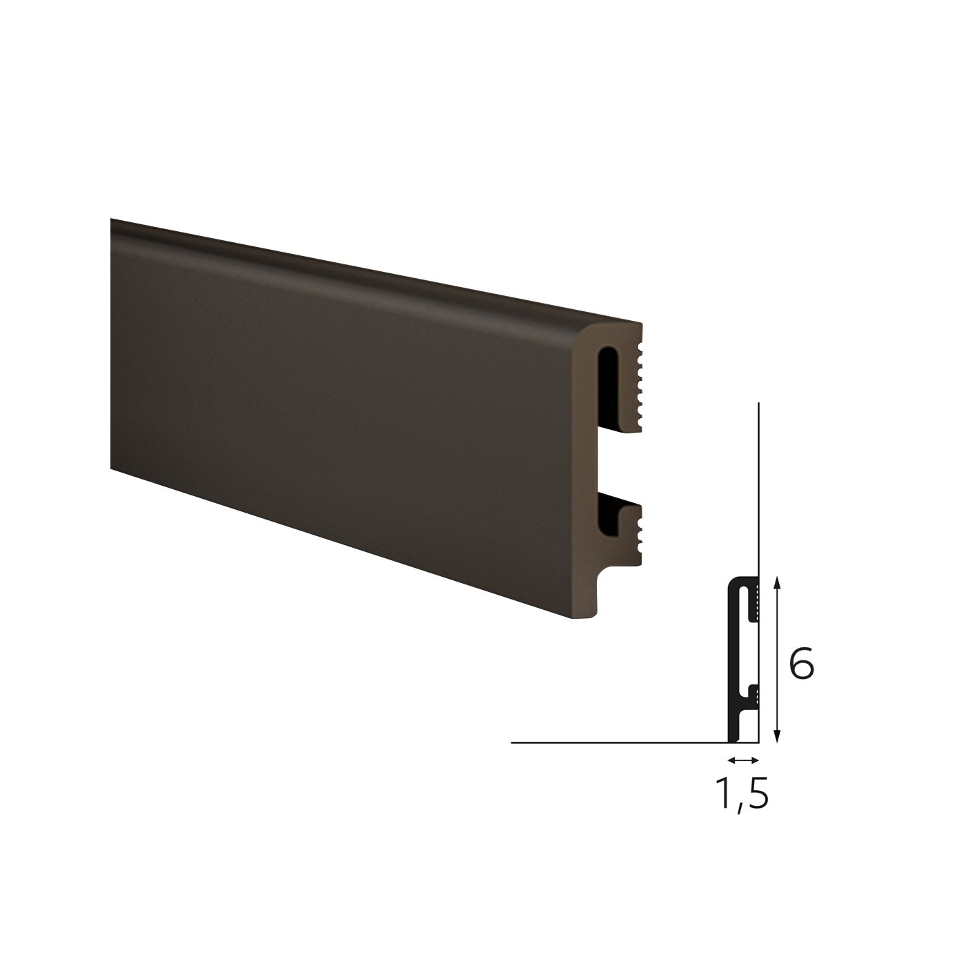 Niska czarna listwa przypodłogowa DuroFit PF060B 6cm - Premium Floor