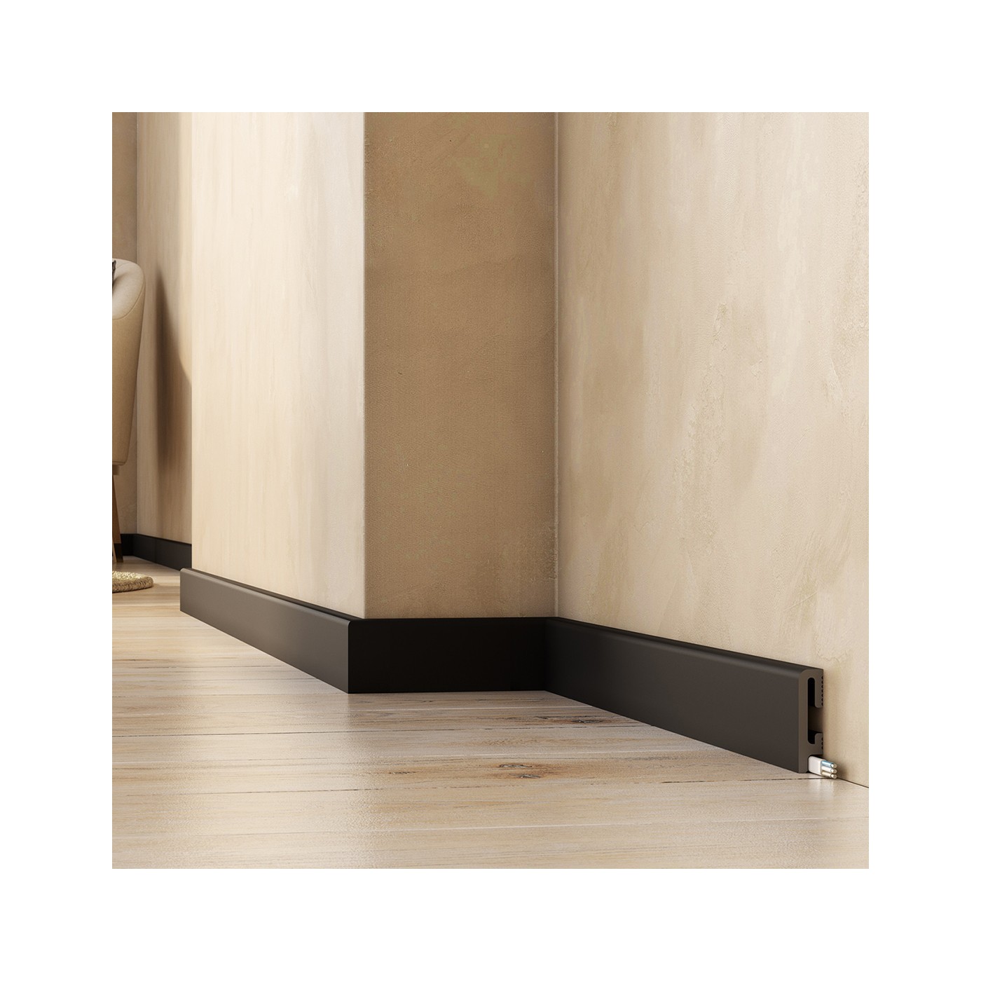 Niska czarna listwa przypodłogowa DuroFit PF060B 6cm - Premium Floor