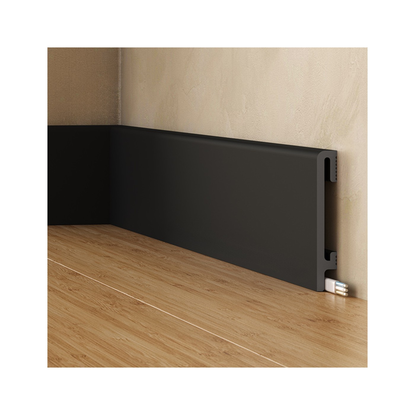 Czarna listwa przypodłogowa maskujące DuroFit PF100B 10cm - Premium Floor