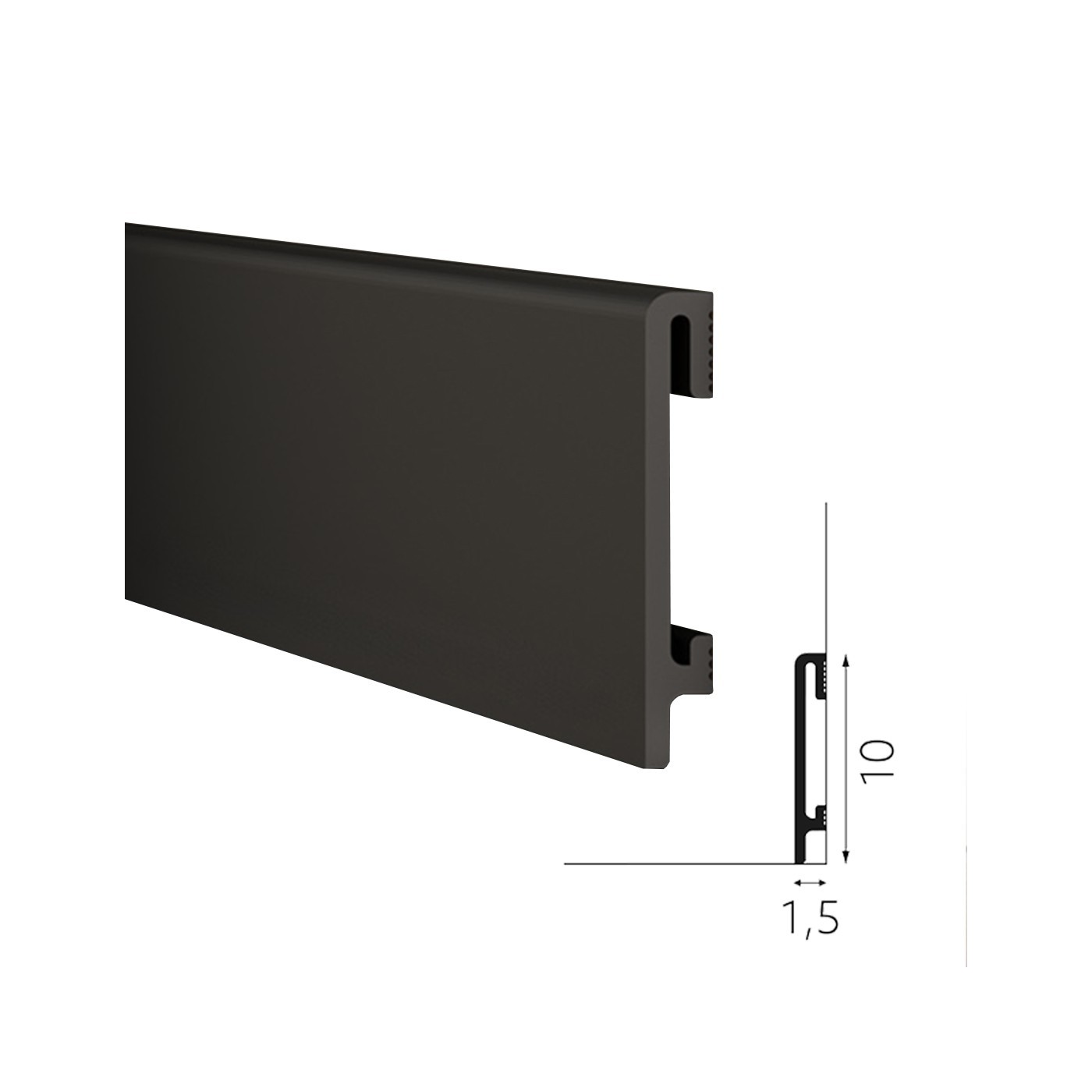 Czarna listwa przypodłogowa maskujące DuroFit PF100B 10cm - Premium Floor