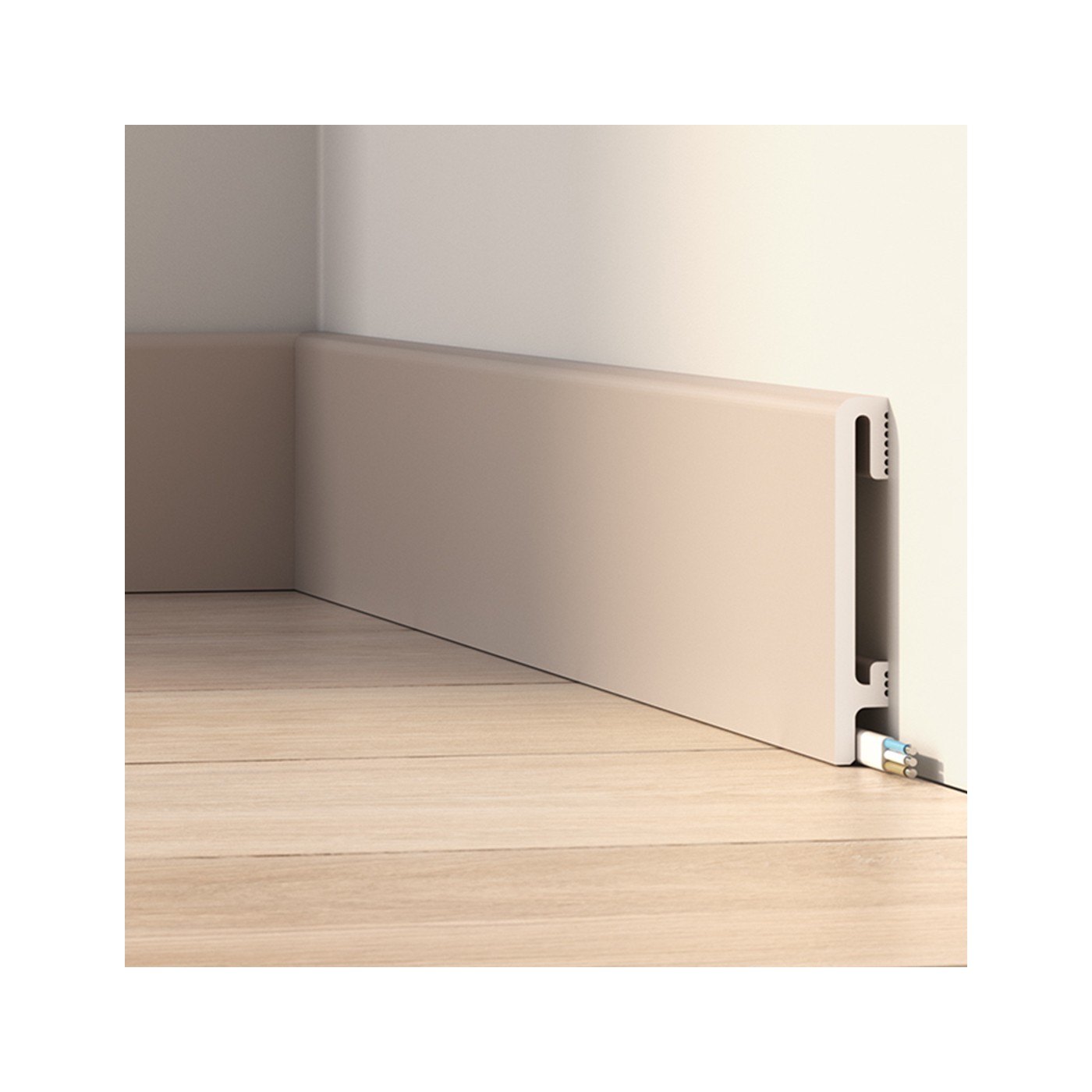 Beżowa listwa podłogowa Cappuccino DuroFit PF100C 10cm - Premium Floor