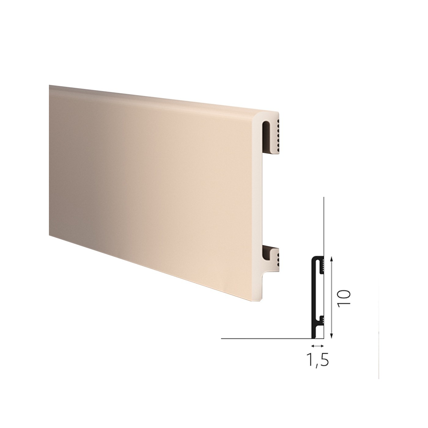 Beżowa listwa podłogowa Cappuccino DuroFit PF100C 10cm - Premium Floor