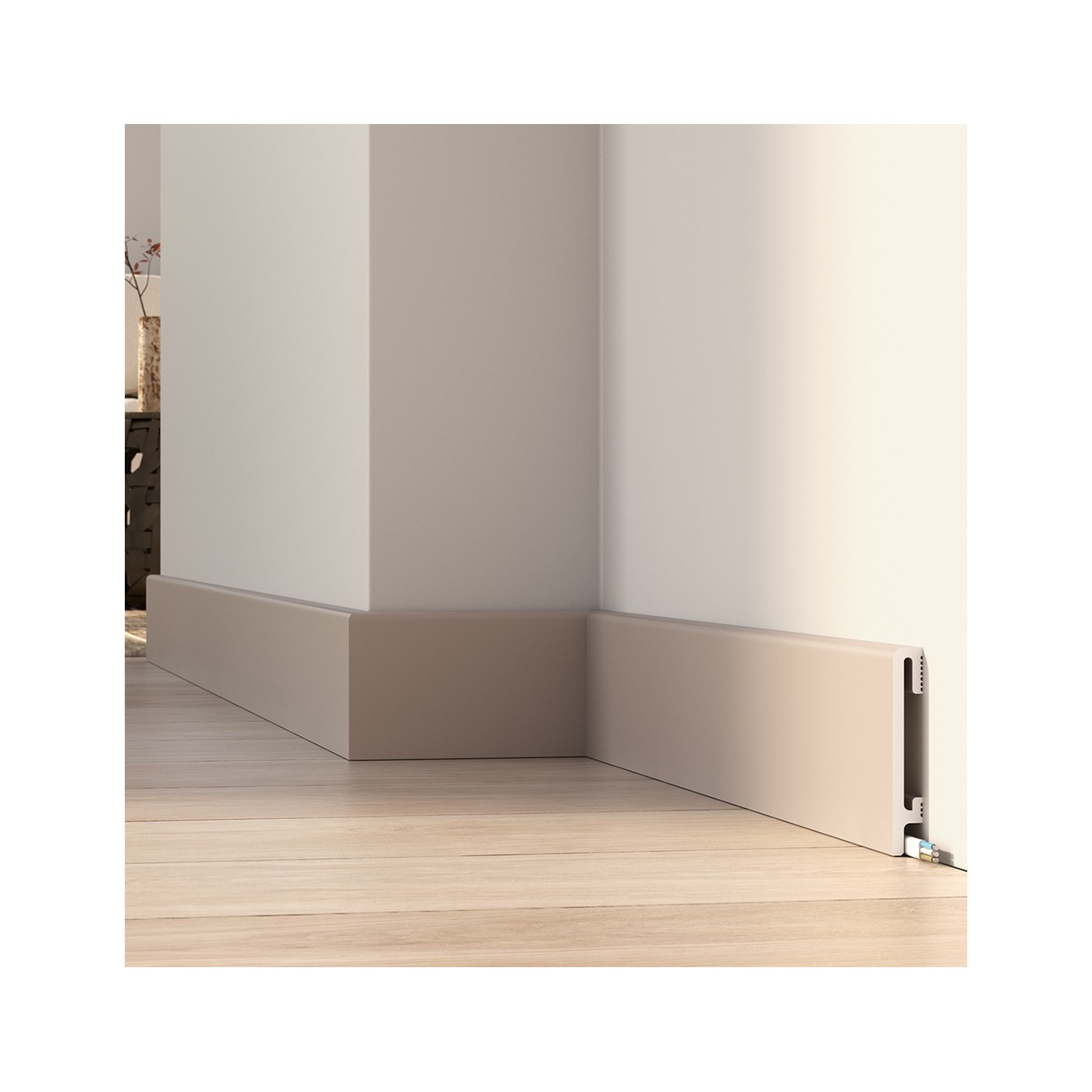 Beżowa listwa podłogowa Cappuccino DuroFit PF100C 10cm - Premium Floor