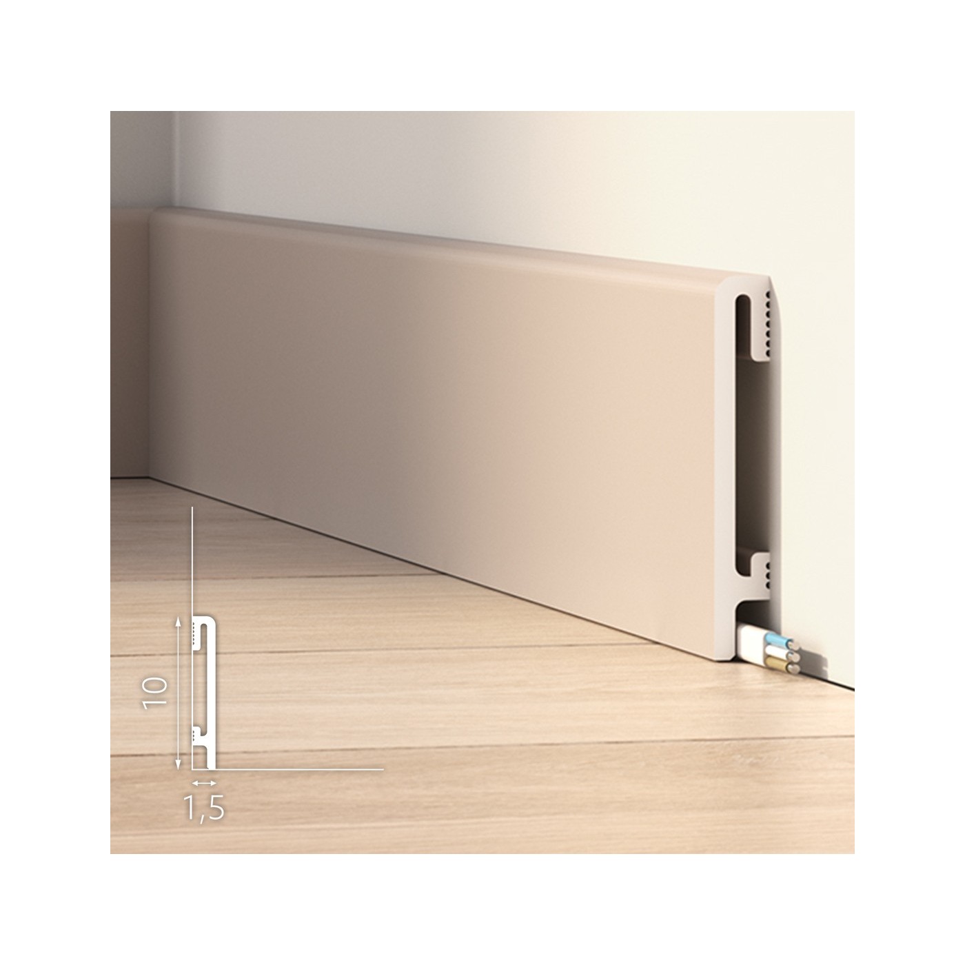 Beżowa listwa podłogowa Cappuccino DuroFit PF100C 10cm - Premium Floor