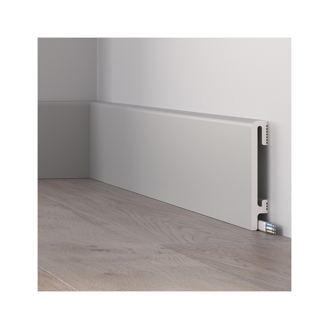 Gładka listwa przypodłogowa Szara DuroFit PF100G 10cm - Premium Floor
