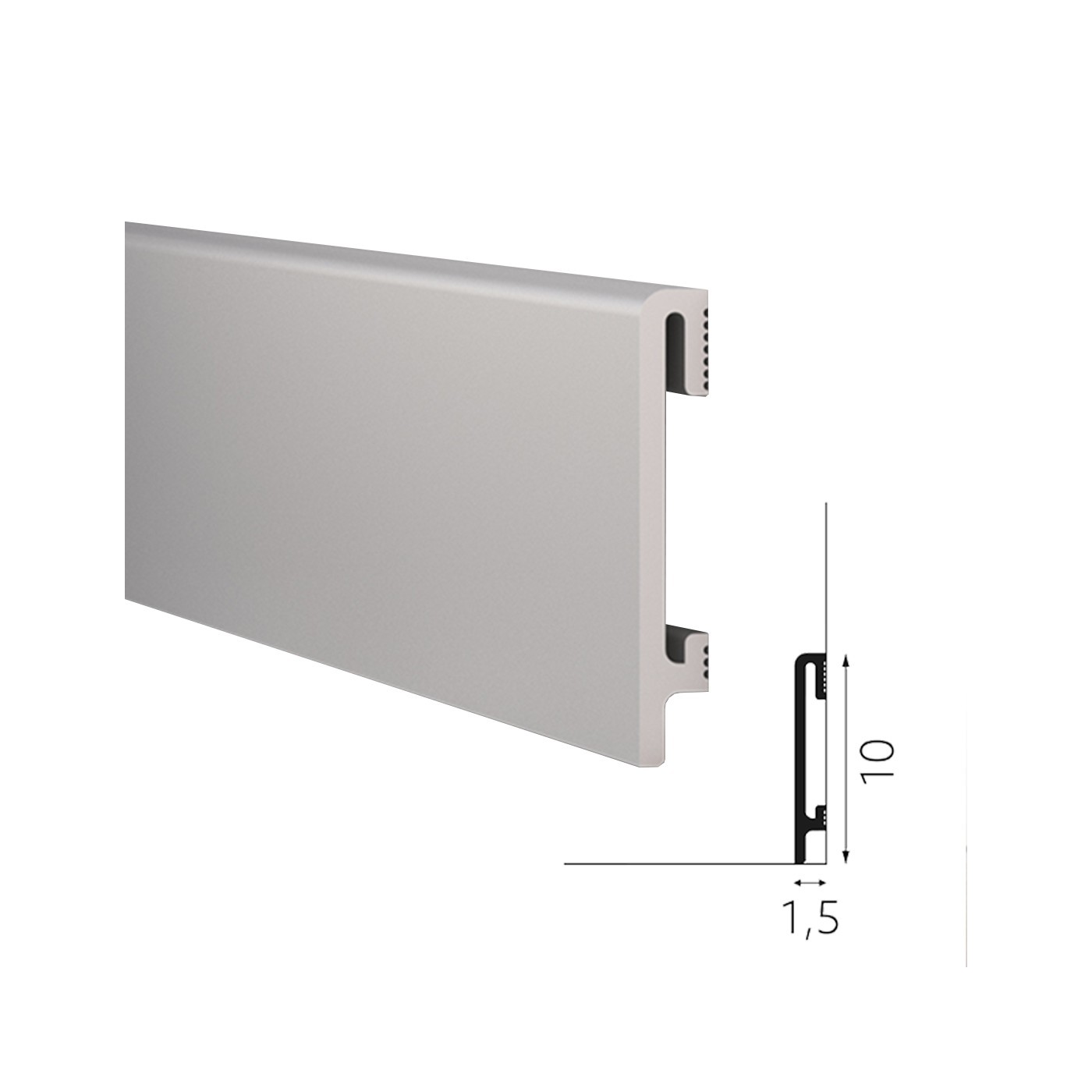 Gładka listwa przypodłogowa Szara DuroFit PF100G 10cm - Premium Floor