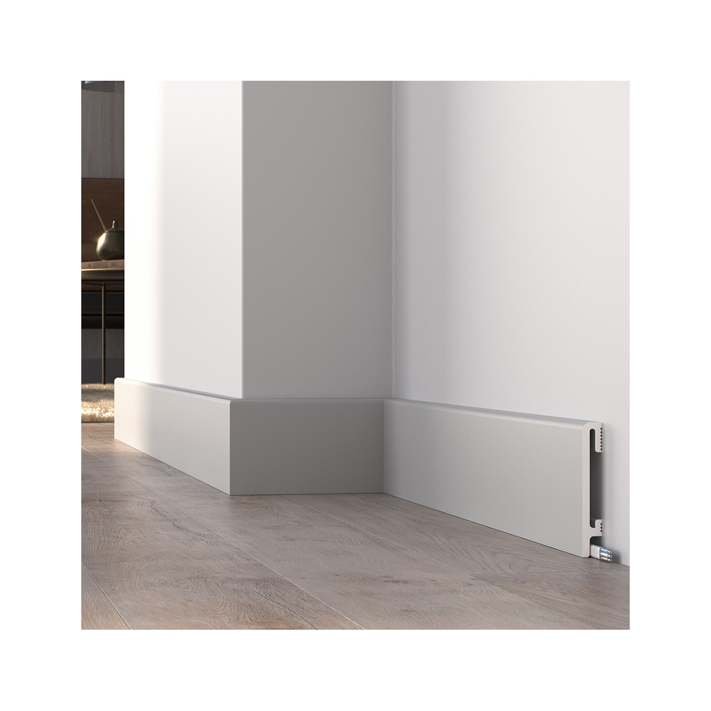 Gładka listwa przypodłogowa Szara DuroFit PF100G 10cm - Premium Floor