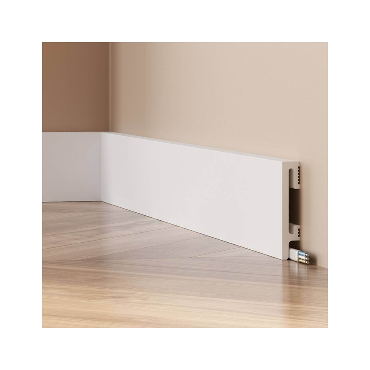 Prosta wodoodporna listwa przypodłogowa DuroFit PF081 8cm - Premium Floor