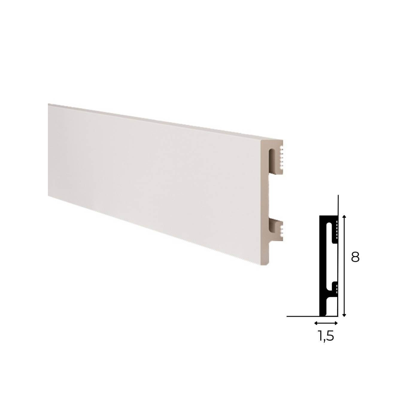 Prosta wodoodporna listwa przypodłogowa DuroFit PF081 8cm - Premium Floor