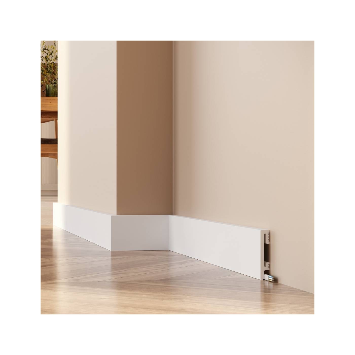 Prosta wodoodporna listwa przypodłogowa DuroFit PF081 8cm - Premium Floor