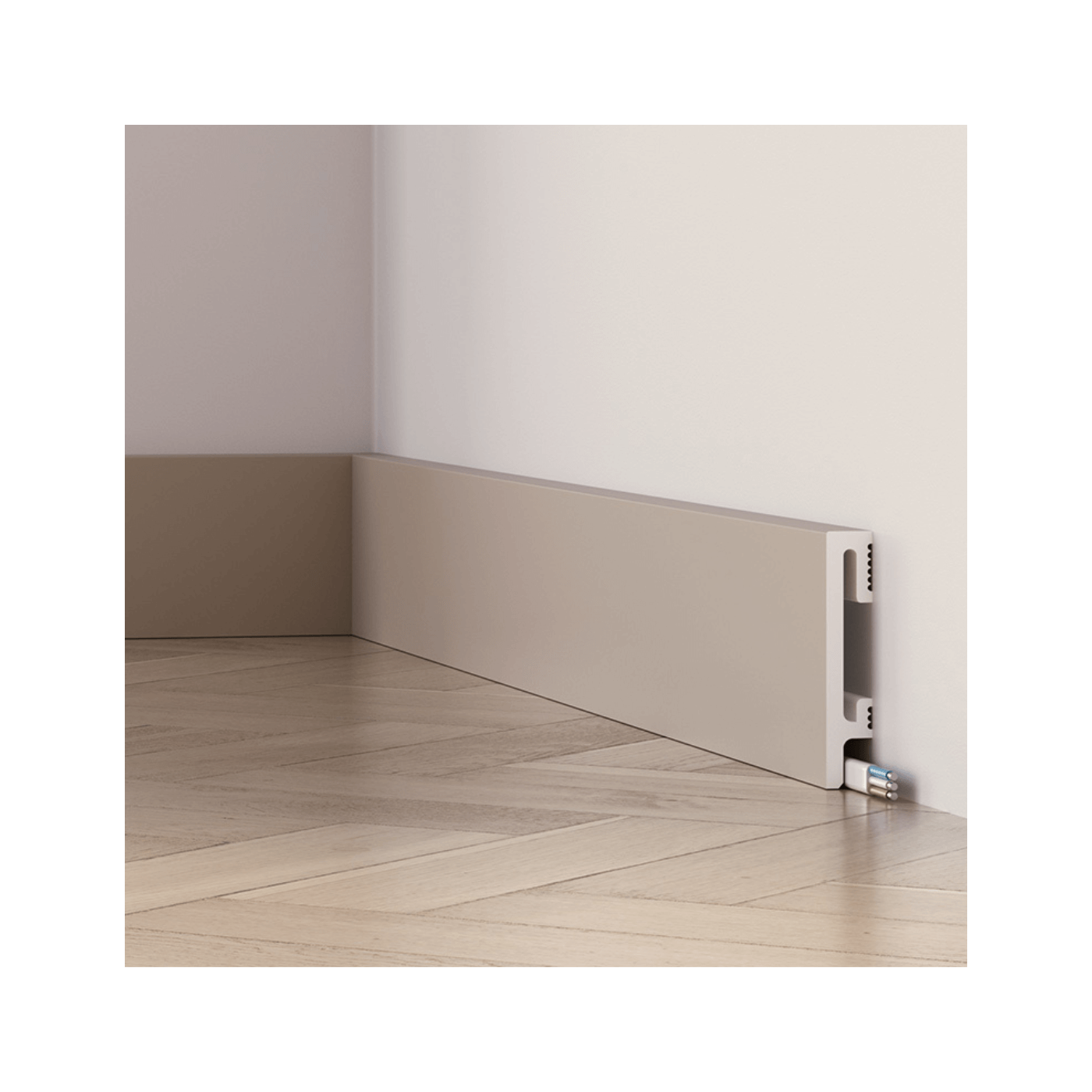 Prosta maskująca listwa podłogowa Cappuccino DuroFit PF081C 8cm - Premium Floor