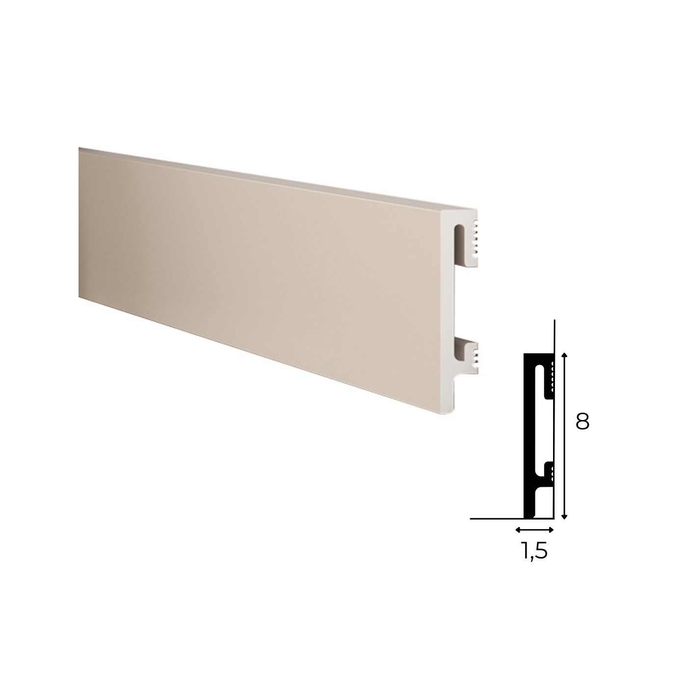 Prosta dekoracyjna listwa przypodłogowa Kaszmir DuroFit PF081K 8cm - Premium Floor