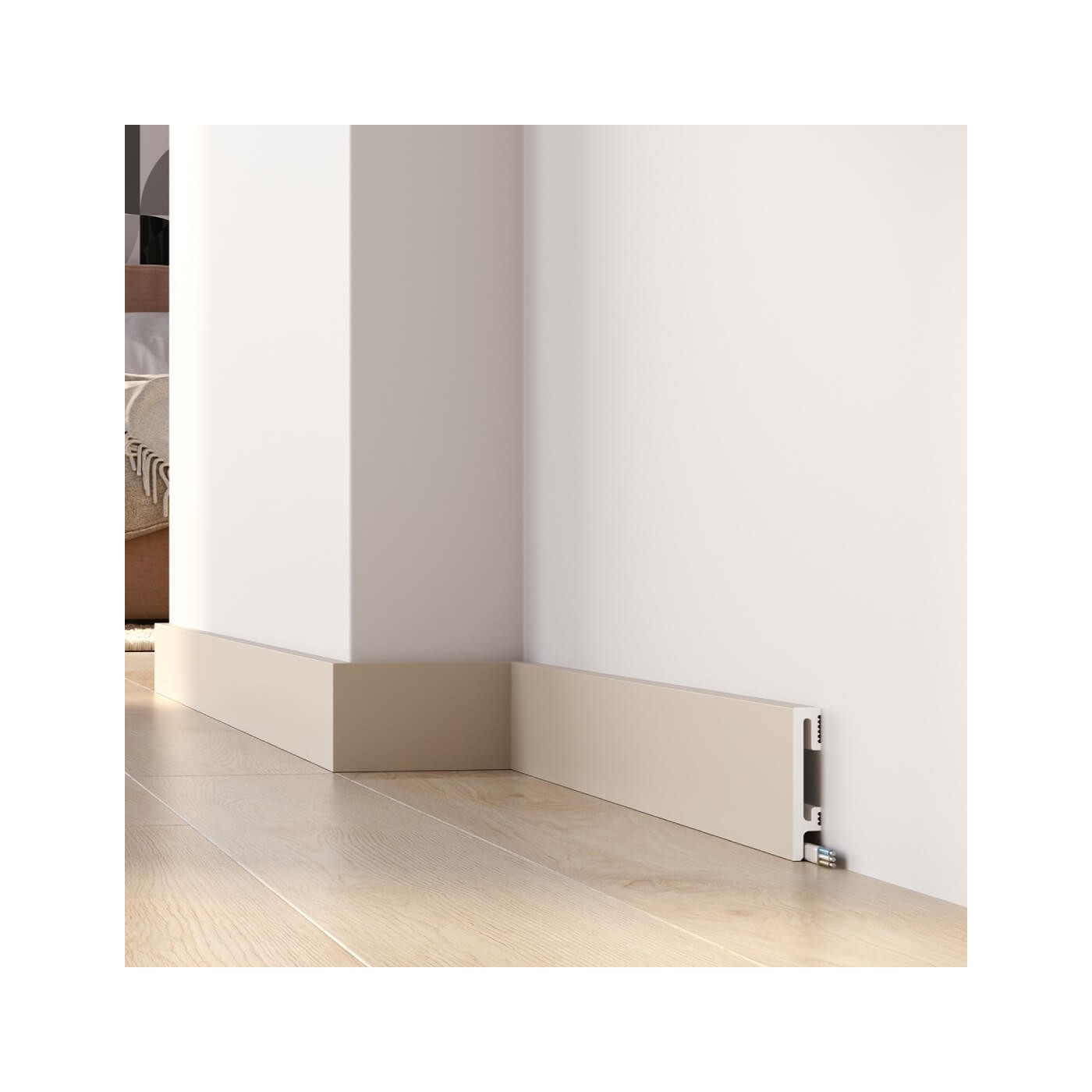 Prosta dekoracyjna listwa przypodłogowa Kaszmir DuroFit PF081K 8cm - Premium Floor