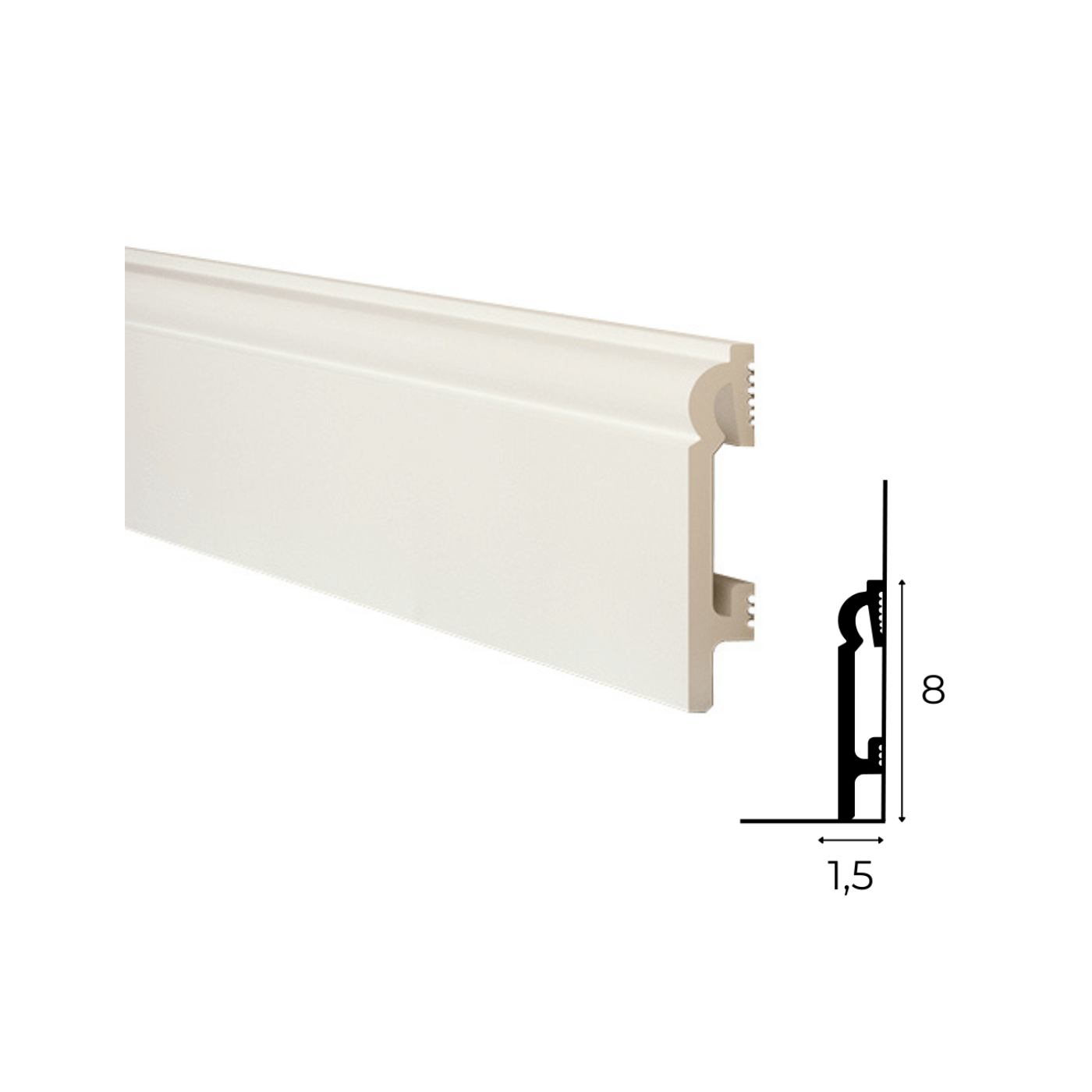 Frezowana listwa przypodłogowa DuroFit PF082 8cm - Premium Floor