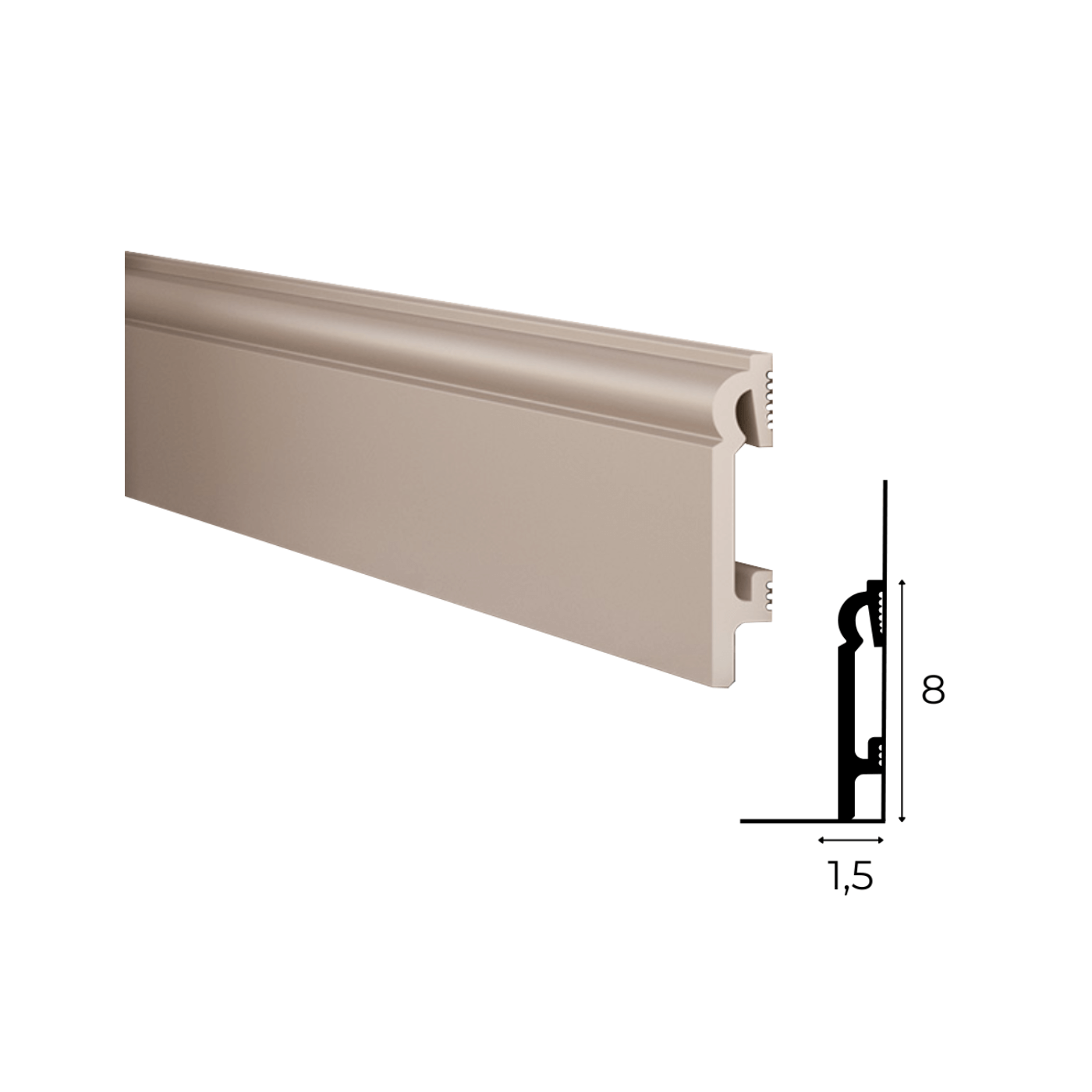 Frezowana listwa przypodłogowa Cappuccino DuroFit PF082C 8cm - Premium Floor
