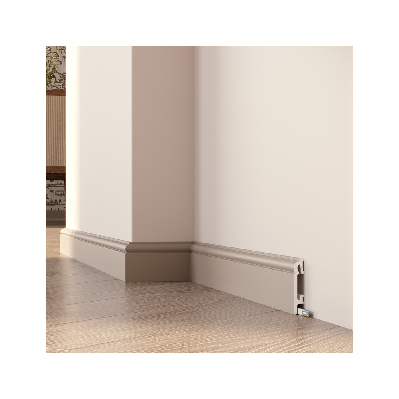 Frezowana listwa przypodłogowa Cappuccino DuroFit PF082C 8cm - Premium Floor