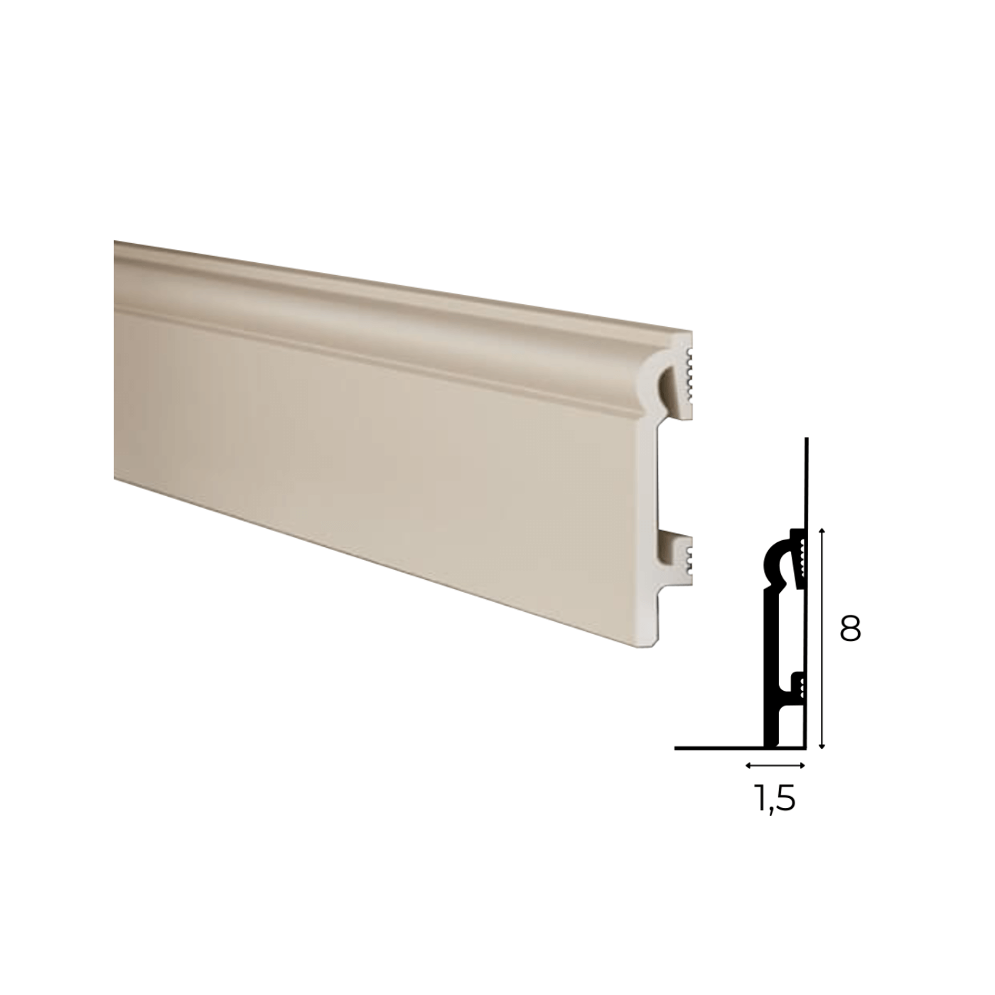 Frezowana dekoracyjna listwa przypodłogowa Kaszmir DuroFit PF082K 8cm - Premium Floor