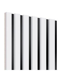 Lamele na czarnym panelu HDF Lameo Biały Mat