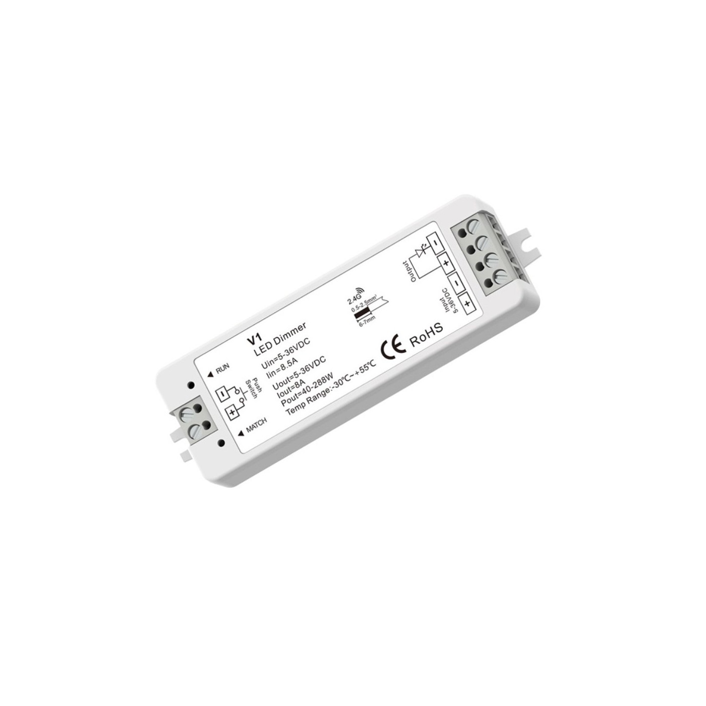 Odbiornik do lamp LED między lamele ścienne jednokanałowy