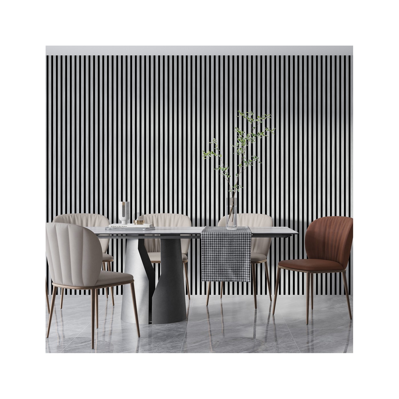 Lamely na plsti bílé matné [30x275 cm] - lameo®