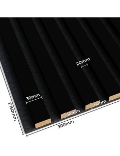 Lamely na plsti Černá matná [30x275 cm] - lameo® 2