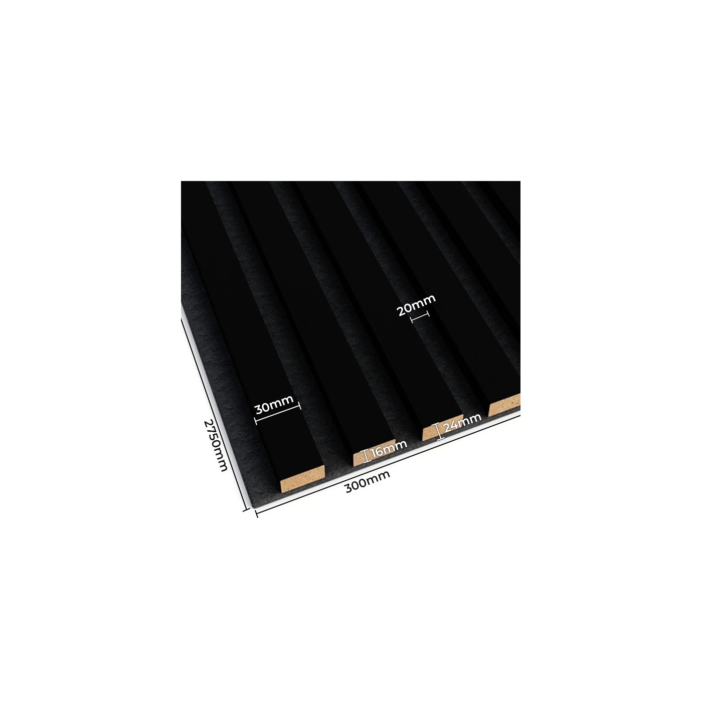 Lamely na plsti Černá matná [30x275 cm] - lameo®