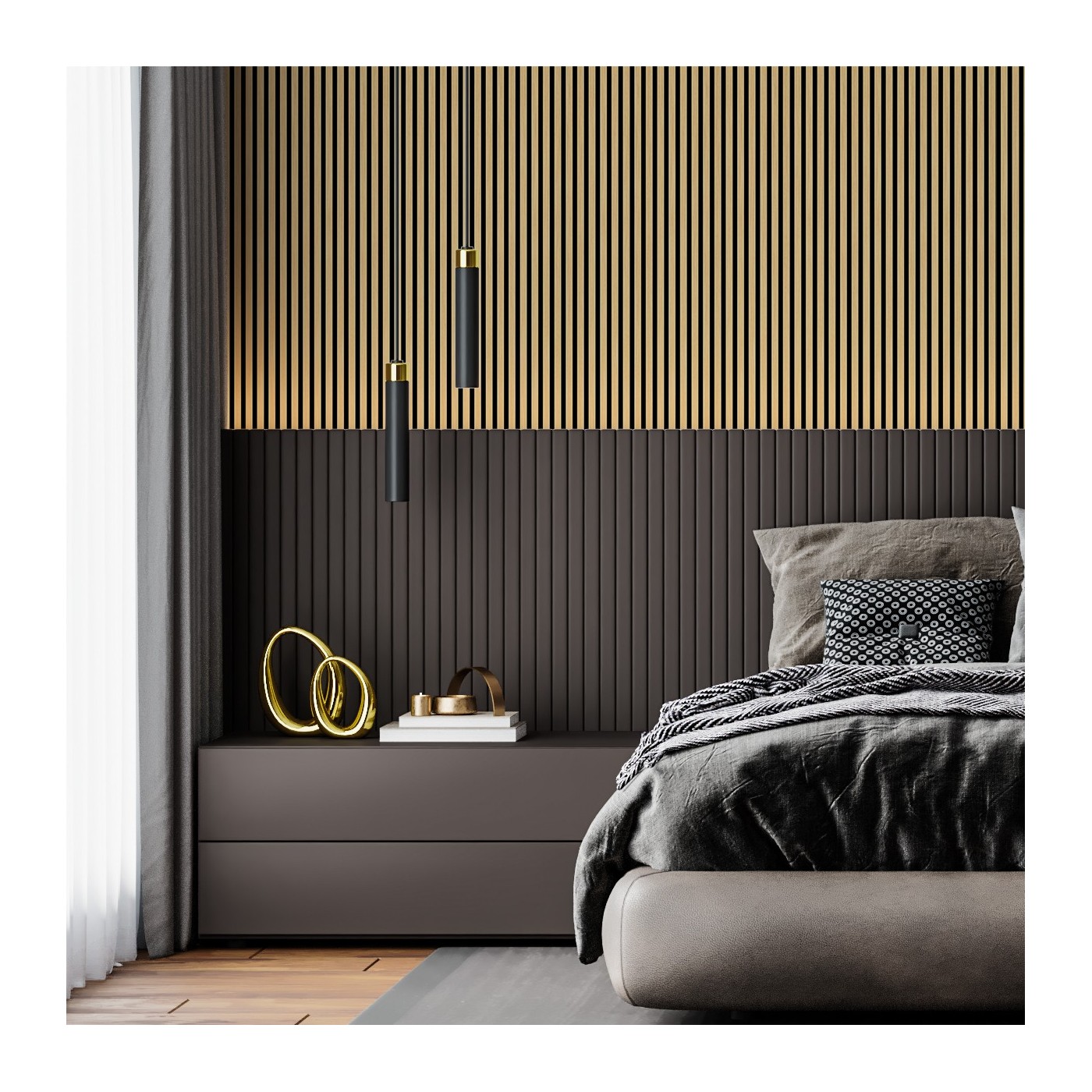 Lamely na panelu Zlatý lesk [30x275 cm] - lameo® shop