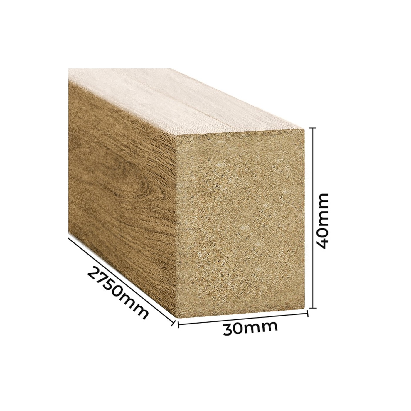 Přírodní dubové lamely ⭐ [30x40 mm] - lameo®