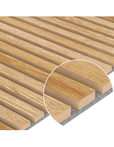 Dýhovaný akustický panel - dub | šedá plsť [60x240cm] ⭐ - Lameo® shop