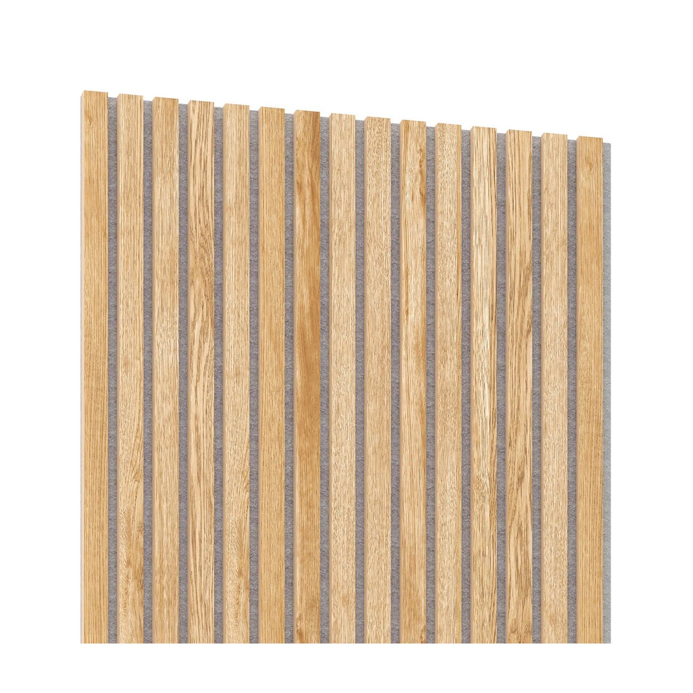 Dýhovaný akustický panel - dub | šedá plsť [60x240cm] ⭐ - Lameo® shop