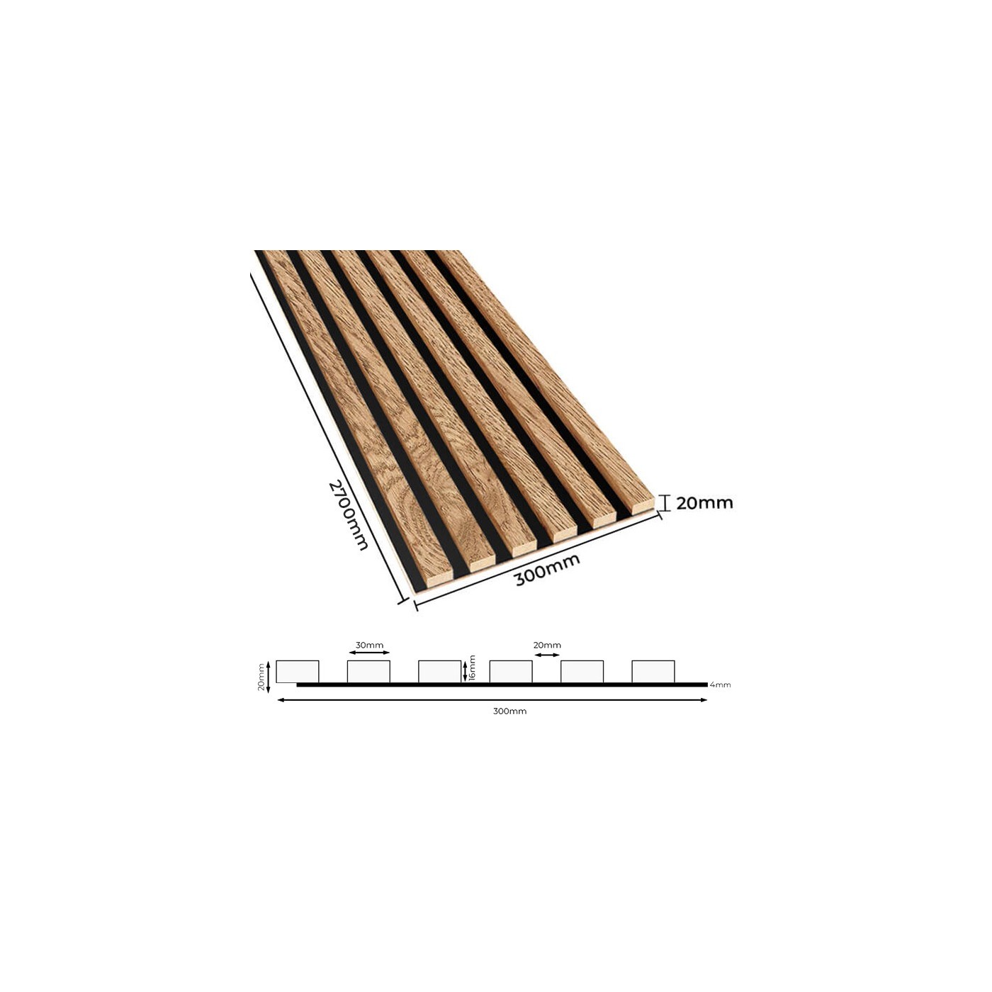 Lamely na panelu Dubová dýha [30x270] - lameo® shop