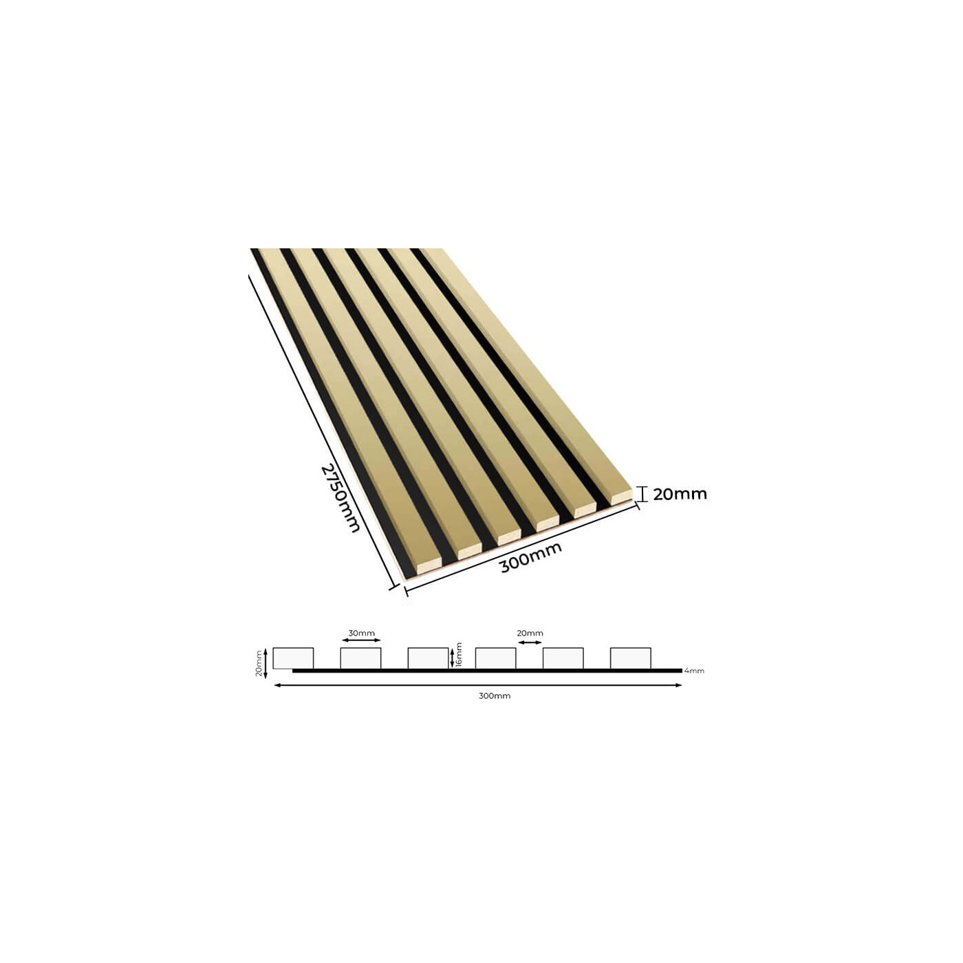 Lamely na panelu Zlatý lesk [30x275 cm] - lameo® shop