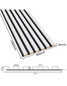 Lamele na czarnym panelu HDF Lameo Biały Mat 2
