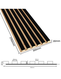 Černá nástěnná lamela na dubovém panelu [30x275] - oficiální obchod lameo® shop 2