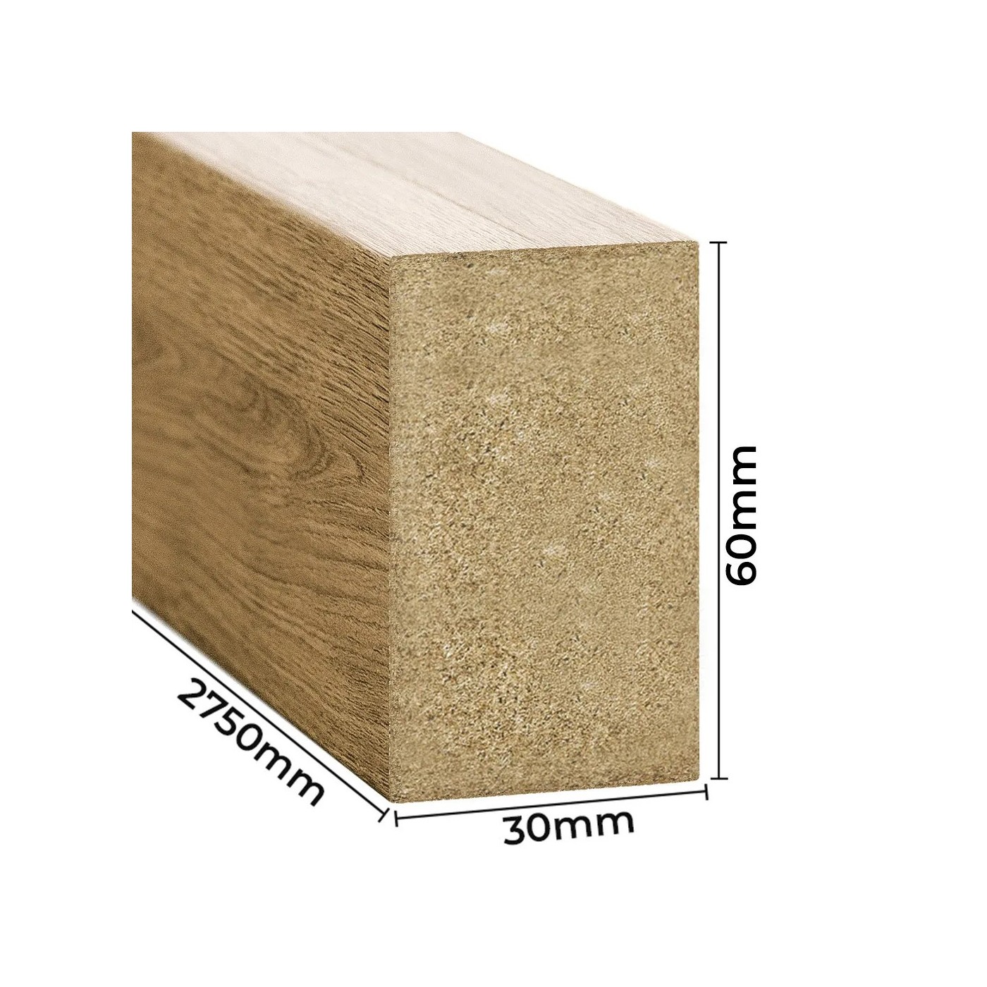 Stěnové latě - přírodní dub [30x60]