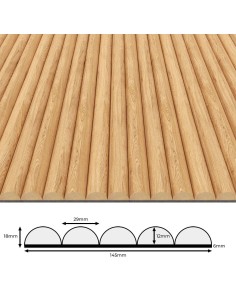 Rýhovany MDF panel - Přírodní dub